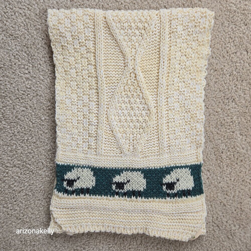 Wool Aran Scarf Lamb Sheep Design - Picture 8 of 8